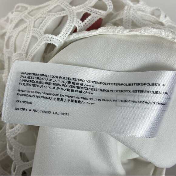 Revolve Keepsake White Eyelet Asymmetric Dress Size Small Strapless Lace Boho - Picture 7 of 10